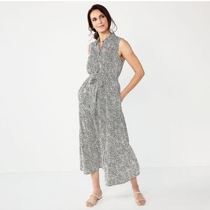 NWT Women's Croft & Barrow Sleeveless Maxi Shirtdress
